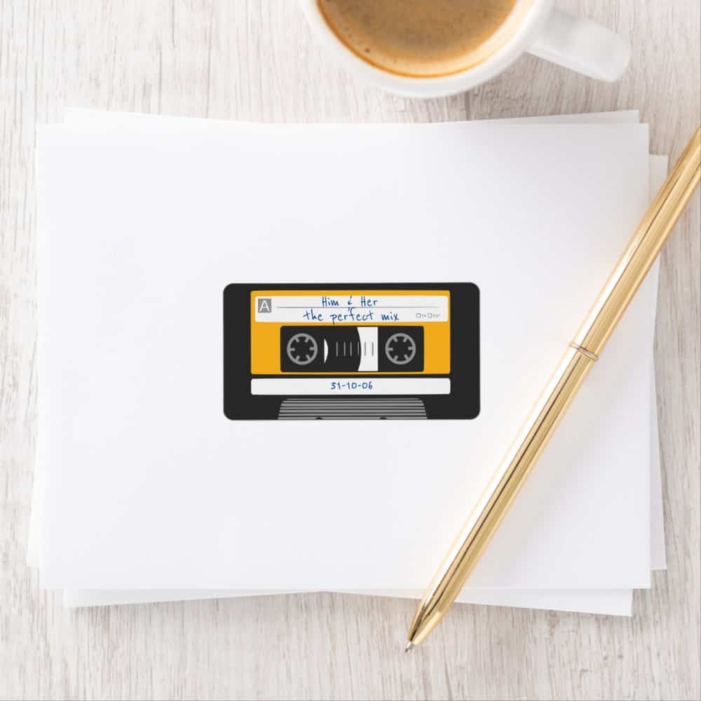 1980s cassette tape sticker